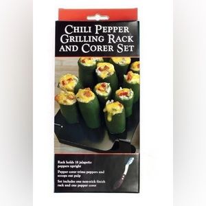 New Charcoal Companion Chili Pepper Grilling Rack and Corer Set CC3106